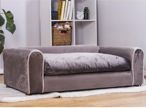 Show full view: Moots Furry Sofa Lounge Orthopedic Elevated Cat & Dog Bed with Removable Cover, Charcoal, Large slide 3 of 13