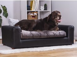 Moots Premium Leatherette Sofa Removable Cover Orthopedic Elevated Cat & Dog Bed, Black, Large slide 2 of 9