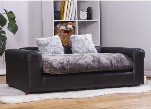 Show full view: Moots Premium Leatherette Sofa Removable Cover Orthopedic Elevated Cat & Dog Bed, Black, Large slide 4 of 13