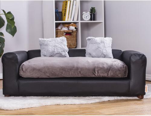 Show full view: Moots Premium Leatherette Sofa Removable Cover Orthopedic Elevated Cat & Dog Bed, Black, Large slide 5 of 13