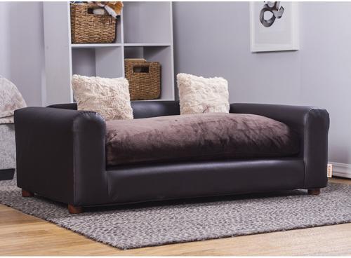 Show full view: Moots Premium Leatherette Sofa Removable Cover Orthopedic Elevated Cat & Dog Bed, Espresso, Large slide 5 of 13