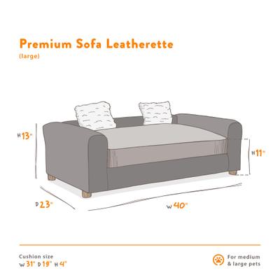 Show full view: Moots Premium Leatherette Sofa Removable Cover Orthopedic Elevated Cat & Dog Bed, Espresso, Large slide 7 of 13