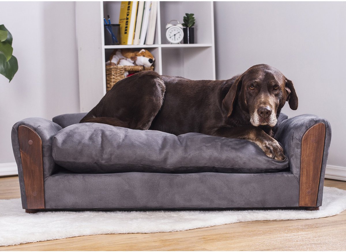 Moots VIP Microsuede Oak Couch Orthopedic Elevated Cat & Dog Bed with Removable Cover