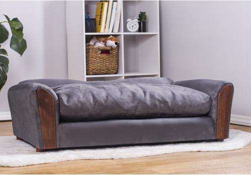 Show full view: Moots VIP Microsuede Oak Couch Orthopedic Elevated Cat & Dog Bed with Removable Cover, Charcoal, Large slide 3 of 13