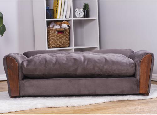 Show full view: Moots VIP Microsuede Oak Couch Orthopedic Elevated Cat & Dog Bed with Removable Cover, Charcoal, Large slide 4 of 13