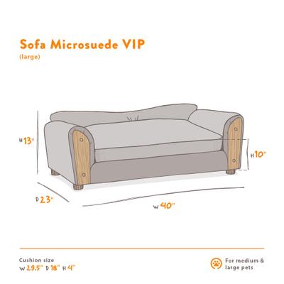 Show full view: Moots VIP Microsuede Oak Couch Orthopedic Elevated Cat & Dog Bed with Removable Cover, Charcoal, Large slide 5 of 13