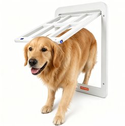 Mora Pets Lockable Screen Dog & Cat Door, White, 17.5 x 13.4-in