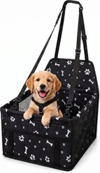Mora Pets Portable Dog & Cat Car Booster Seat with Travel Storage Pocket, Black, 16 x 13 x 10-in