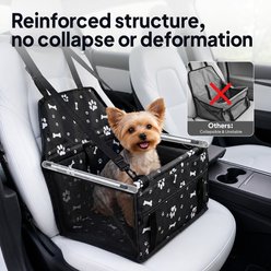 Mora Pets Portable Dog & Cat Car Booster Seat with Travel Storage Pocket, Black, 16 x 13 x 10-in slide 2 of 7