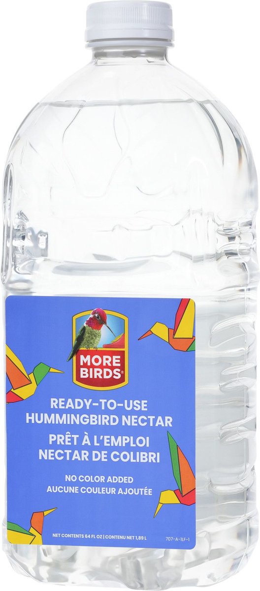 More Birds Bird Health+ Clear Ready-to-Use Nectar Hummingbird Food, 64-oz bottle