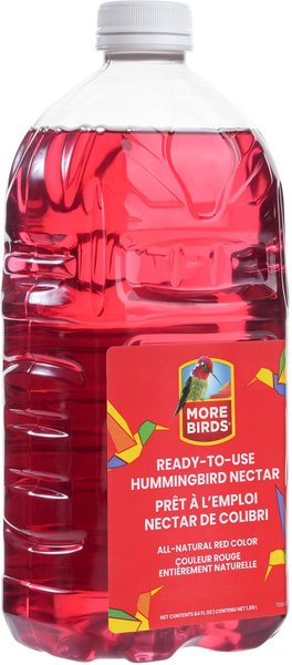 More Birds Bird Health+ Natural Red Ready-to-Use Nectar Hummingbird Food, 64-oz bottle
