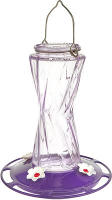Show full view: More Birds Bohemian Glass with Bee Guard Nectar Ports Hummingbird Feeder, 20-oz, Purple slide 1 of 6