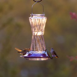 More Birds Bohemian Glass with Bee Guard Nectar Ports Hummingbird Feeder, 20-oz, Purple slide 2 of 6