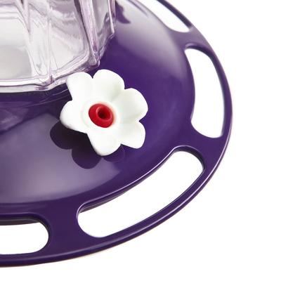 Show full view: More Birds Bohemian Glass with Bee Guard Nectar Ports Hummingbird Feeder, 20-oz, Purple slide 4 of 6