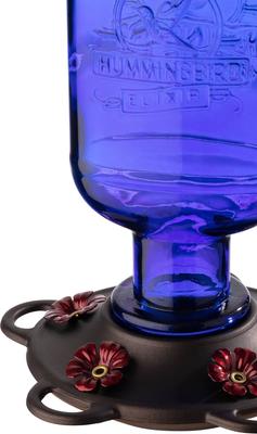 Show full view: More Birds Elixir Glass Hummingbird Feeder, Blue, 13-oz slide 3 of 6
