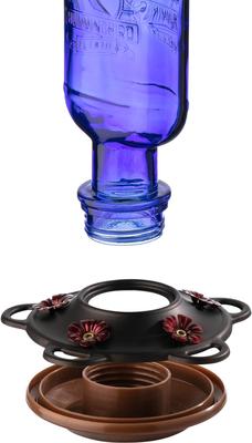 Show full view: More Birds Elixir Glass Hummingbird Feeder, Blue, 13-oz slide 2 of 6