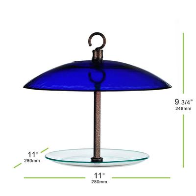 Show full view: Mosaic Birds 360 Degree Petite Seed Cylinder Bird Feeder, 11-in, Cobalt Blue slide 3 of 6