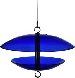 Mosaic Birds Baffle Dome Bird Feeder, 32-oz, Cobalt Blue