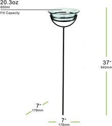 Mosaic Birds Cuban Garden Stake Bird Feeder, 20.3-oz, Clear slide 2 of 3