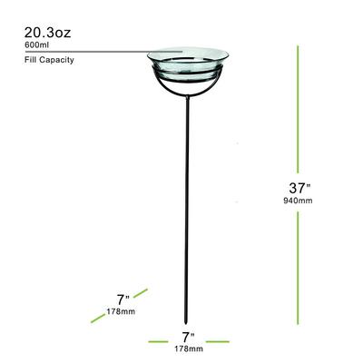 Show full view: Mosaic Birds Cuban Garden Stake Bird Feeder, 20.3-oz, Clear slide 2 of 3