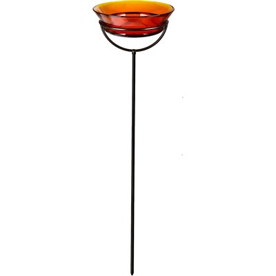 Mosaic Birds Mosaic Birds Cuban Garden Stake Bird Feeder, 20.3-oz, Orange