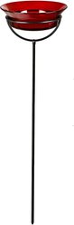 Mosaic Birds Cuban Garden Stake Bird Feeder, 20.3-oz, Red