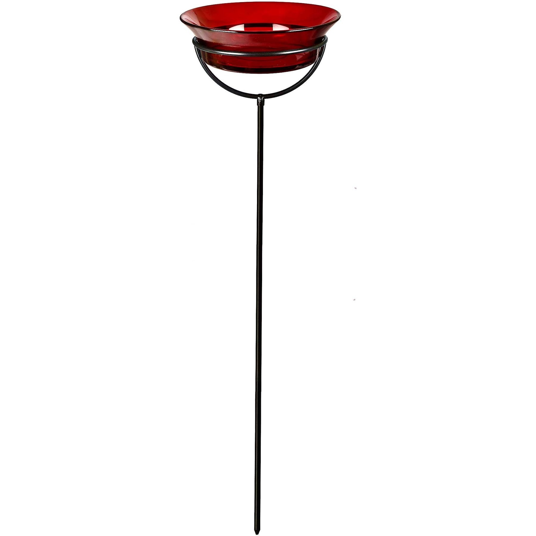 Mosaic Birds Cuban Garden Stake Bird Feeder, 20.3-oz, Red