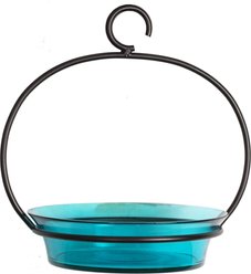 Mosaic Birds Cuban Hanging Bird Bath & Feeder, 20-oz, Aqua