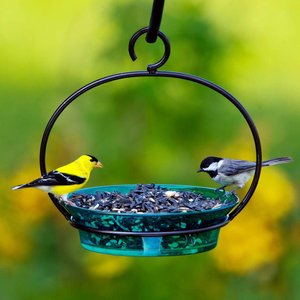 Mosaic Birds Cuban Hanging Bird Bath & Feeder, 20-oz, Aqua