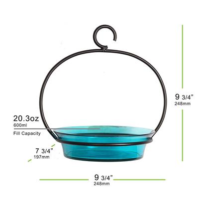 Show full view: Mosaic Birds Cuban Hanging Bird Bath & Feeder, 20-oz, Aqua slide 8 of 9