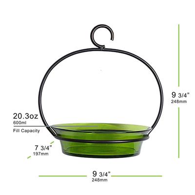 Show full view: Mosaic Birds Cuban Hanging Bird Bath & Feeder, 20-oz, Lime slide 8 of 9