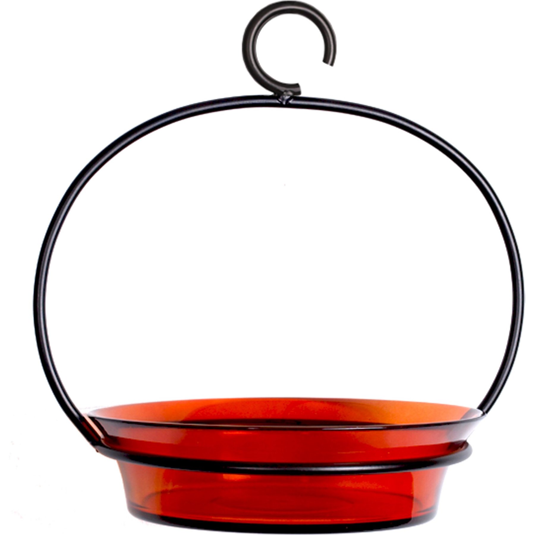 Mosaic Birds Cuban Hanging Bird Bath & Feeder, 20-oz, Orange
