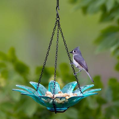 Show full view: Mosaic Birds Daisy Hanging Bird Feeder, 16.9-oz, Aqua slide 5 of 5