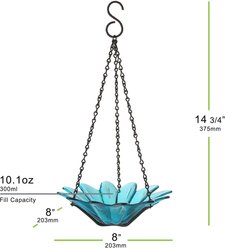 Mosaic Birds Daisy Petite Hanging Bird Feeder, 10.1-oz, Aqua slide 2 of 7