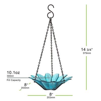 Show full view: Mosaic Birds Daisy Petite Hanging Bird Feeder, 10.1-oz, Aqua slide 7 of 8