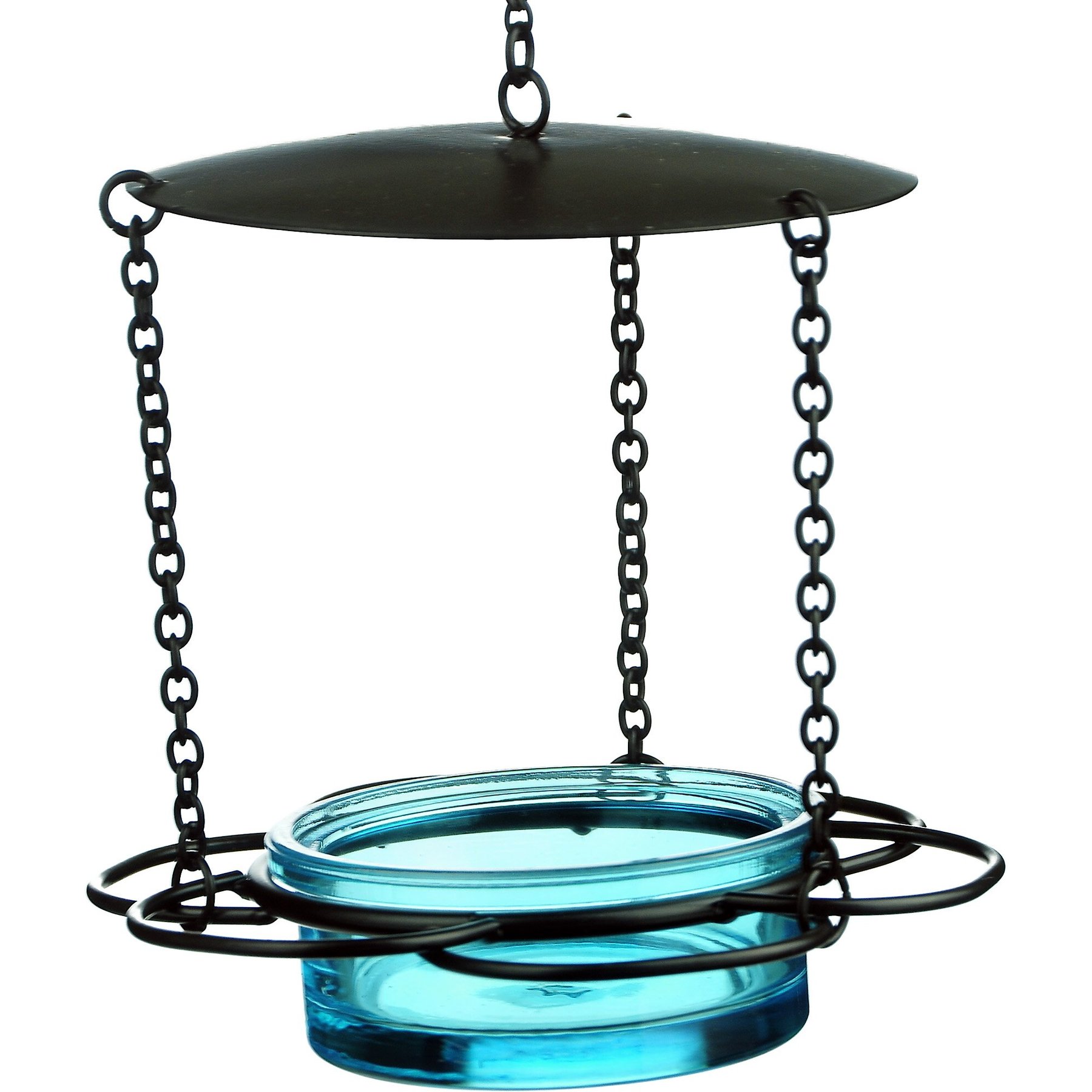 Mosaic Birds Floral Hanging Bird Feeder, 3.4-oz, Aqua
