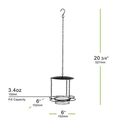 Show full view: Mosaic Birds Floral Hanging Bird Feeder, 3.4-oz, Clear slide 3 of 6