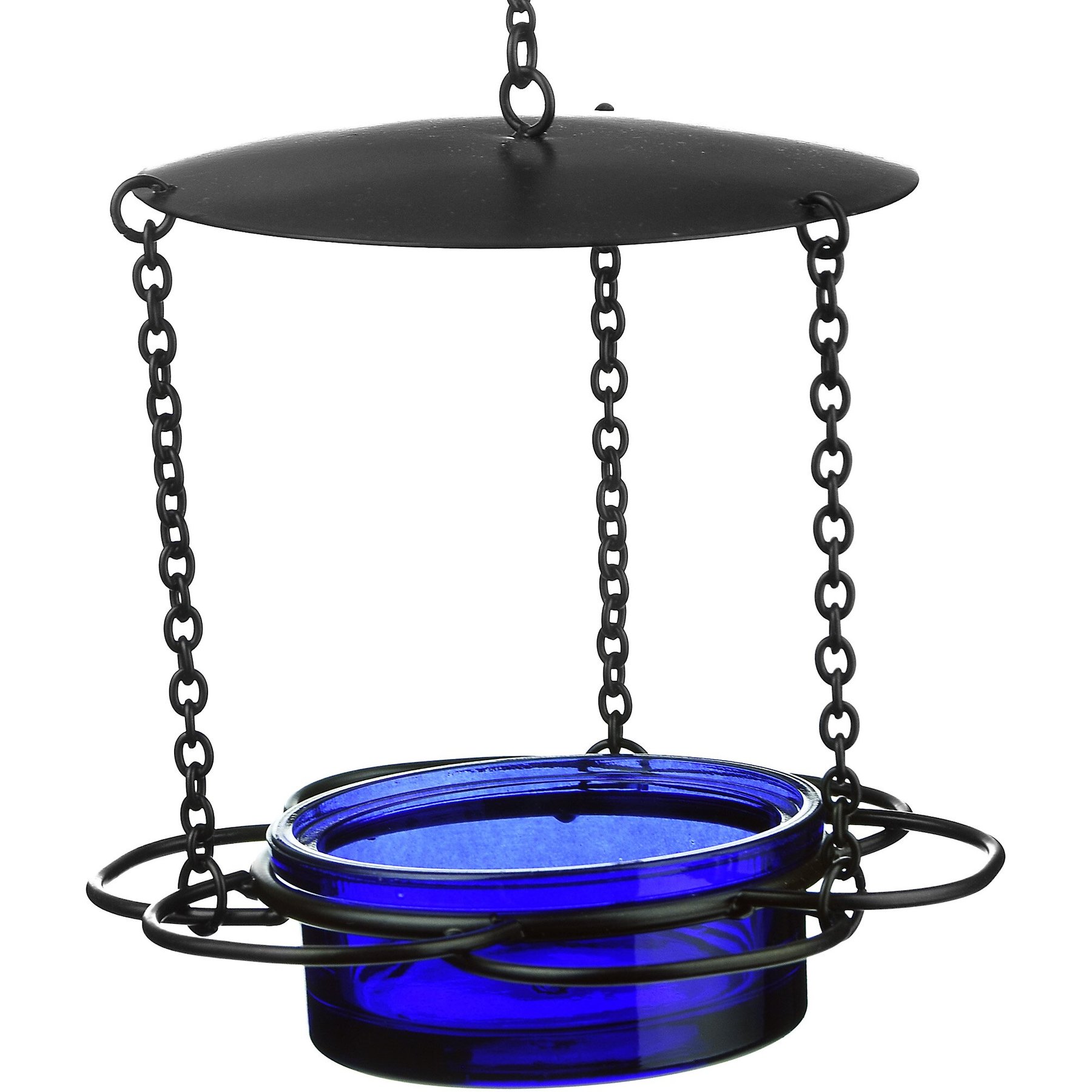 Mosaic Birds Floral Hanging Bird Feeder, 3.4-oz, Cobalt