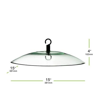 Show full view: Mosaic Birds Glass Baffle Bird Weather Dome, 15-in, Clear slide 3 of 8