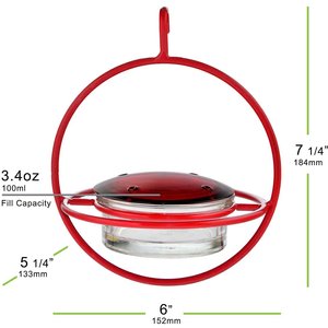 Mosaic Birds Hummble Bold Wild Bird Feeder, Clear/Red