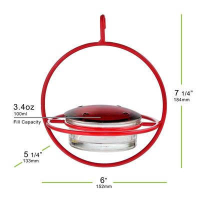 Show full view: Mosaic Birds Hummble Bold Wild Bird Feeder, Clear/Red slide 9 of 10