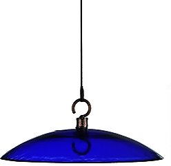 Mosaic Birds Petite Glass Baffle Bird Weather Dome, 11-in, Cobalt Blue