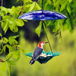 Mosaic Birds Petite Glass Baffle Bird Weather Dome, 11-in, Cobalt Blue slide 2 of 6