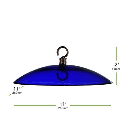 Show full view: Mosaic Birds Petite Glass Baffle Bird Weather Dome, 11-in, Cobalt Blue slide 6 of 7