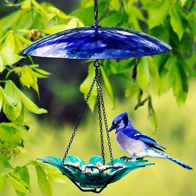 Show full view: Mosaic Birds Petite Glass Baffle Bird Weather Dome, 11-in, Cobalt Blue slide 4 of 7