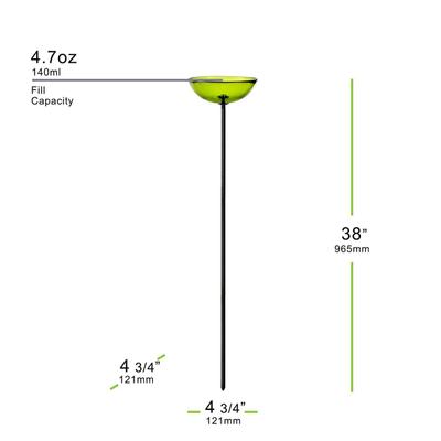 Show full view: Mosaic Birds Poppy Stake Bird Feeder, 4.7-oz, Lime slide 4 of 5