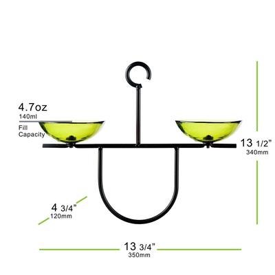 Show full view: Mosaic Birds Side by Side Poppy Feeder, Lime, 1 slide 4 of 6