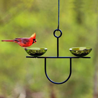 Show full view: Mosaic Birds Side by Side Poppy Feeder, Lime, 1 slide 3 of 6