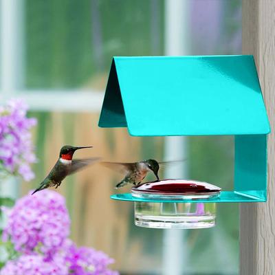 Show full view: Mosaic Birds The Cottage HummingBird Feeder, 3.4-oz, Aqua slide 2 of 6