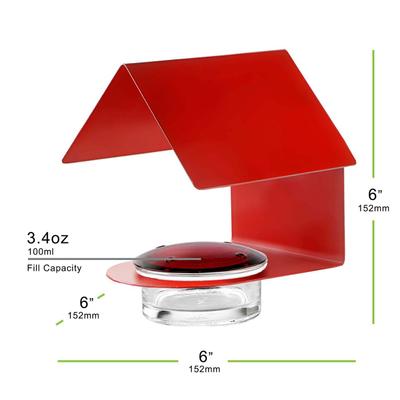 Show full view: Mosaic Birds The Cottage HummingBird Feeder, 3.4-oz, Red slide 5 of 7